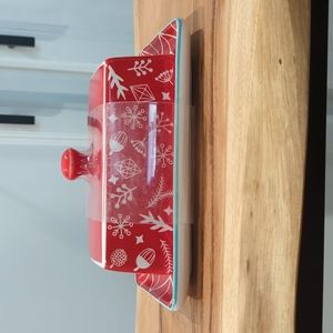 NEW Winter Wonderland ceramic butter dish with lid